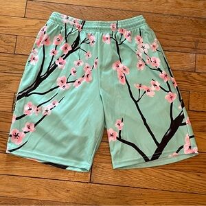 Mint Green & Pink Floral Men’s Shorts